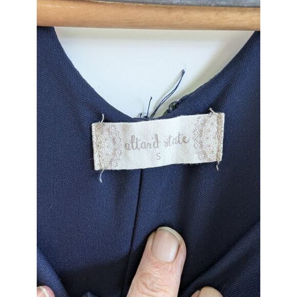 Altar'd State Mini Tank Dress Small S Navy Floral Zig Zag Back J215 - Picture 6 of 9